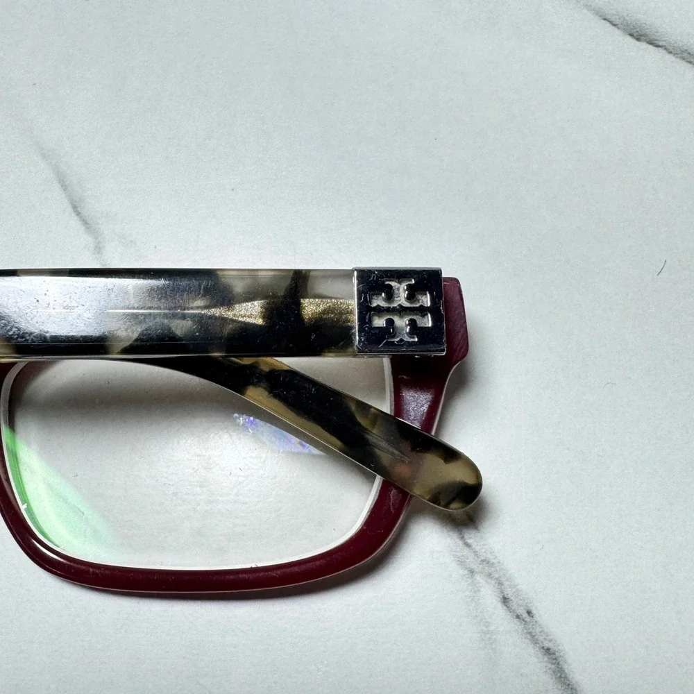 Tory Burch TY 2049 1361 Burgundy Tortoise Rectangular Eyeglass Frames 51-17-135